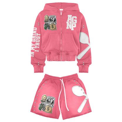 AGNP EXCLUSIVE HOODIE SWEATER SHORT SETS